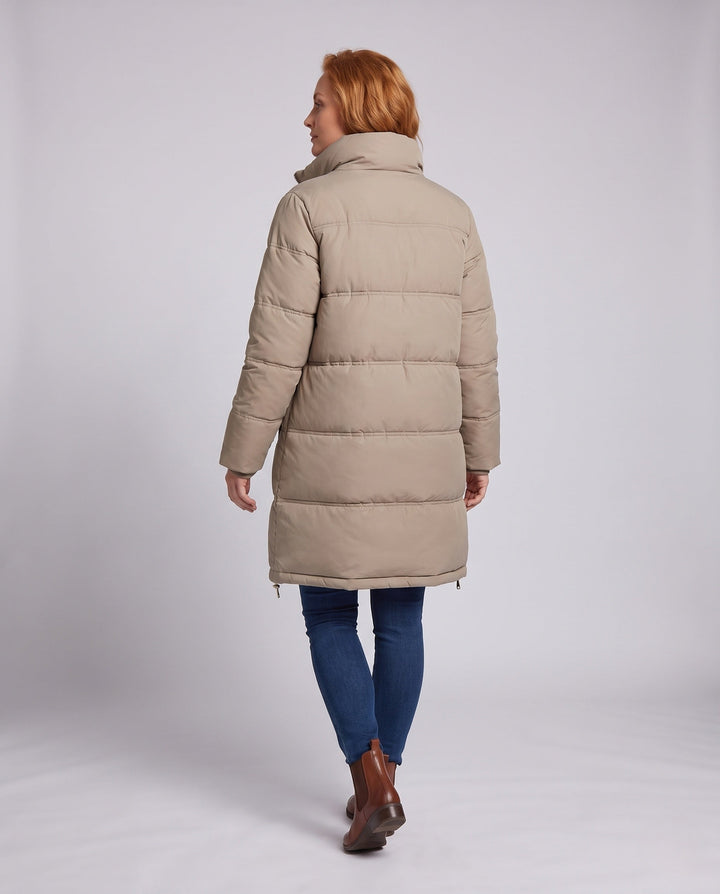 Loveday long padded coat with hood and side zips – image 4