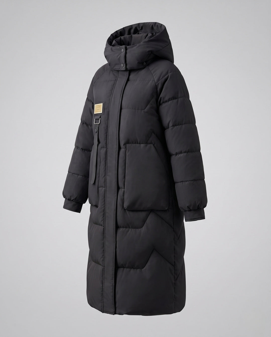 Gwenna long winter coat with oversized hood – image 5