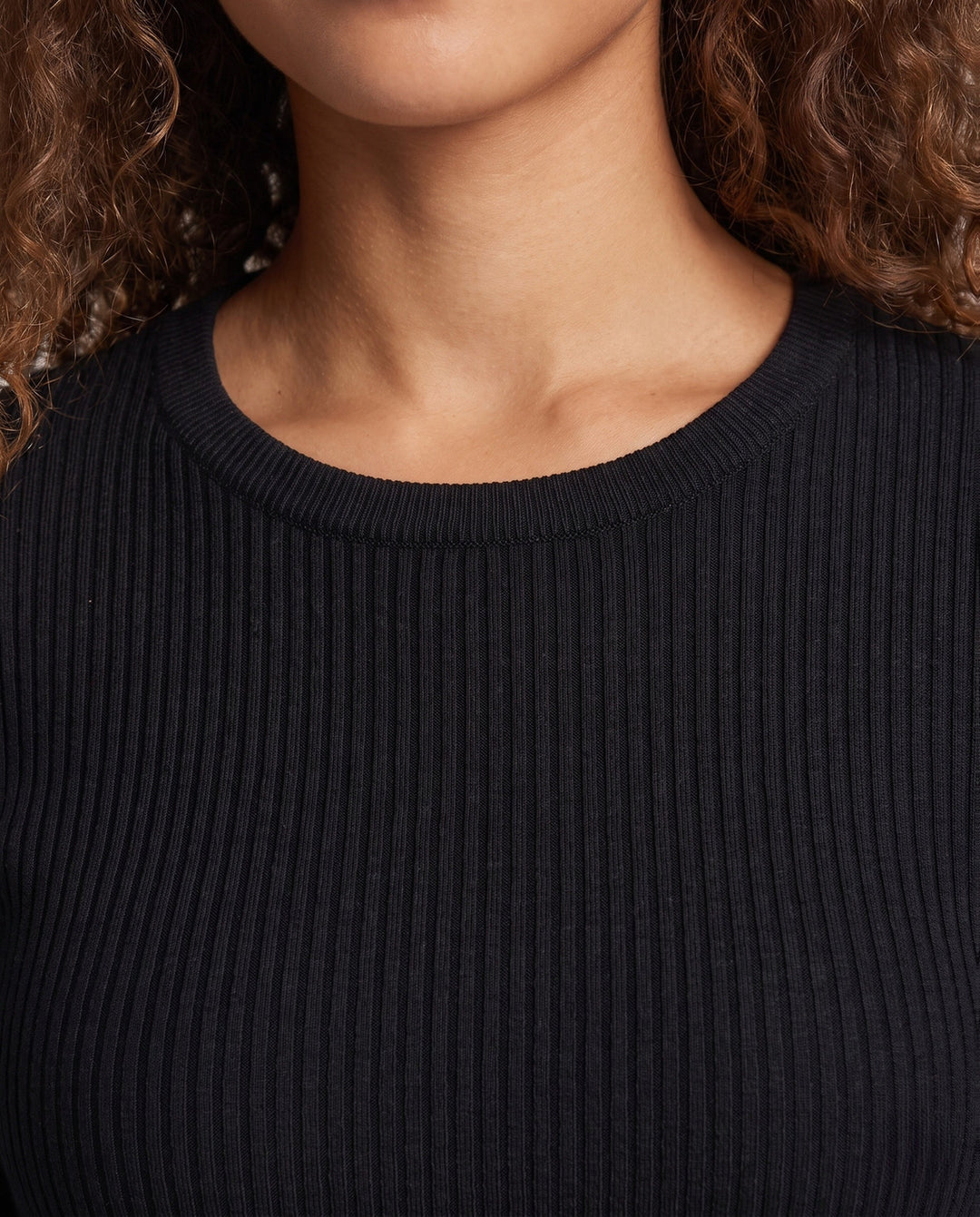 Petronella fine rib crew neck jumper – image 3