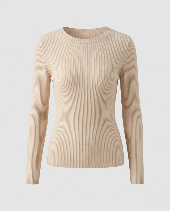 Petronella fine rib crew neck jumper – image 5