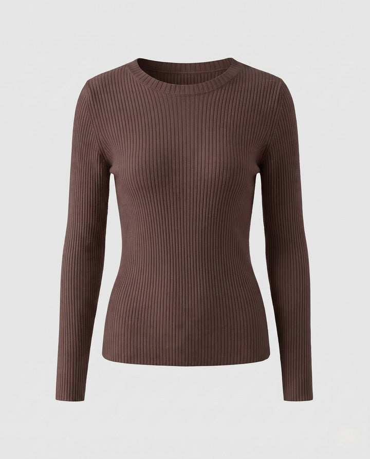 Petronella fine rib crew neck jumper – image 11