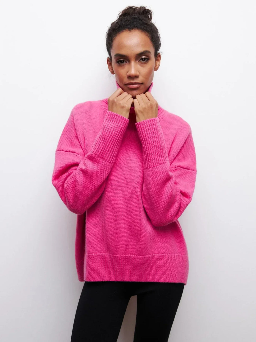 Sabrina chunky knit roll neck jumper – image 10