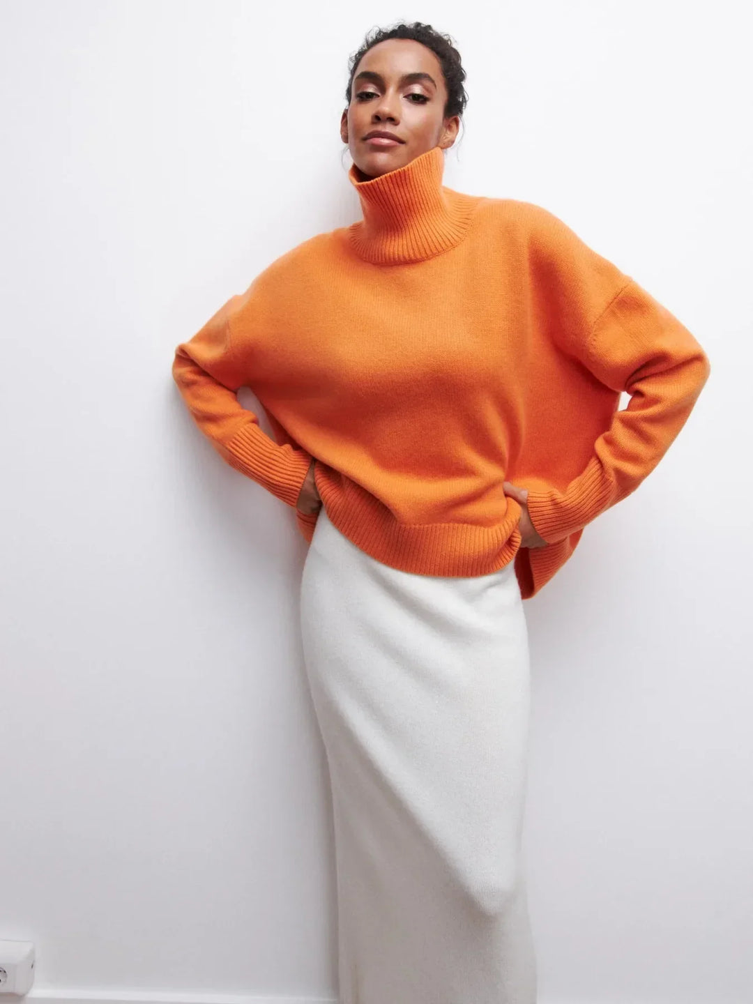 Sabrina chunky knit roll neck jumper – image 15