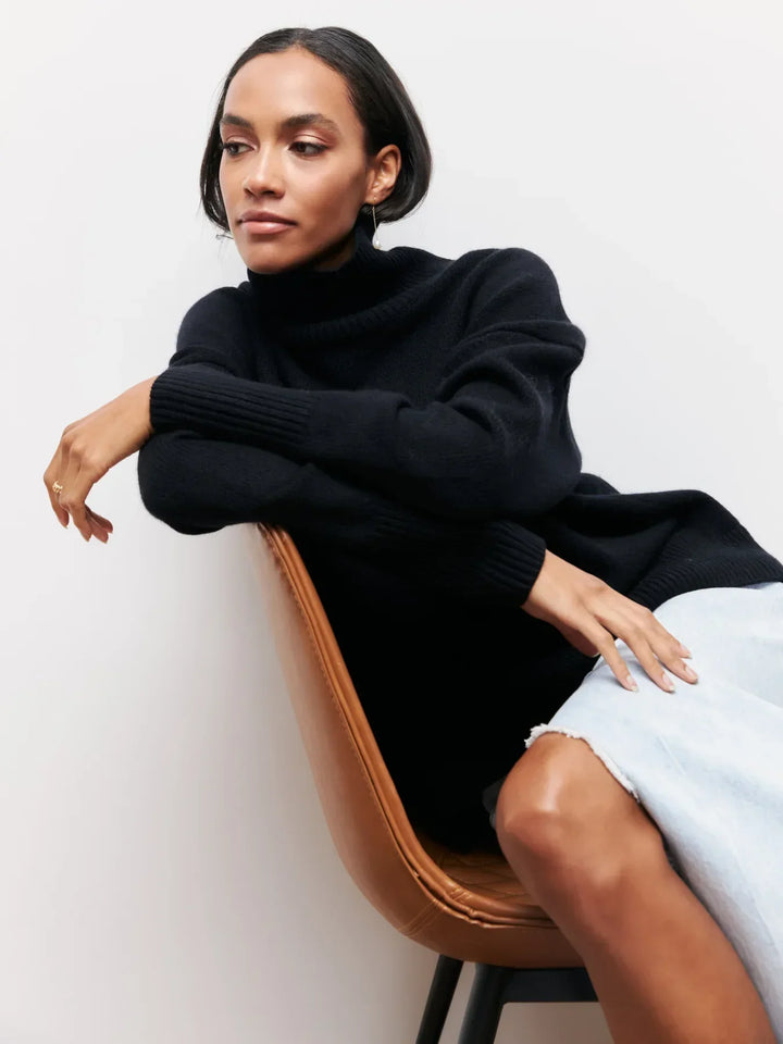 Sabrina chunky knit roll neck jumper – image 18