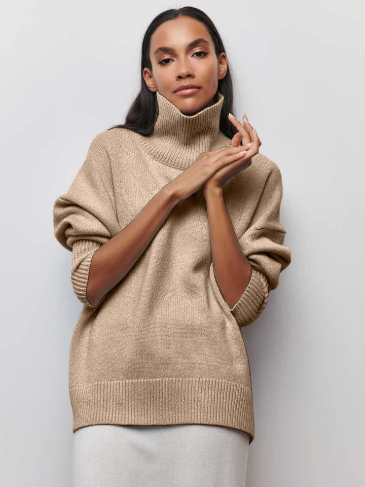 Sabrina chunky knit roll neck jumper – image 19