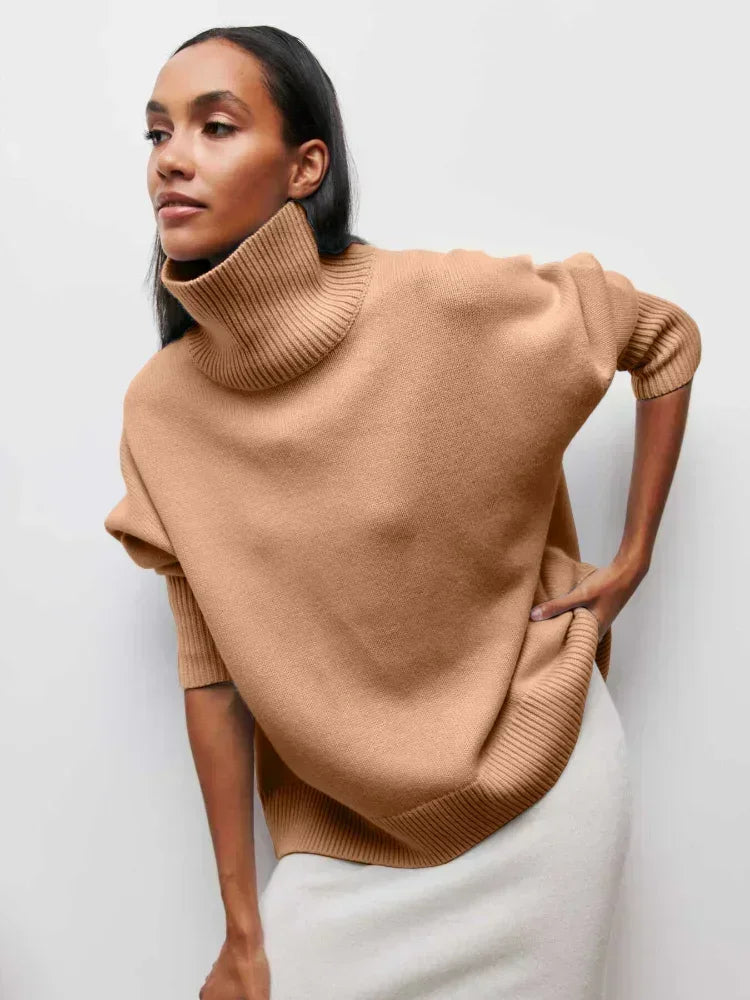 Sabrina chunky knit roll neck jumper – image 2