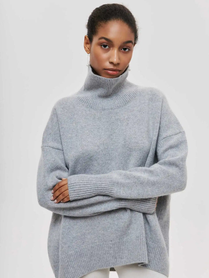 Sabrina chunky knit roll neck jumper – image 22