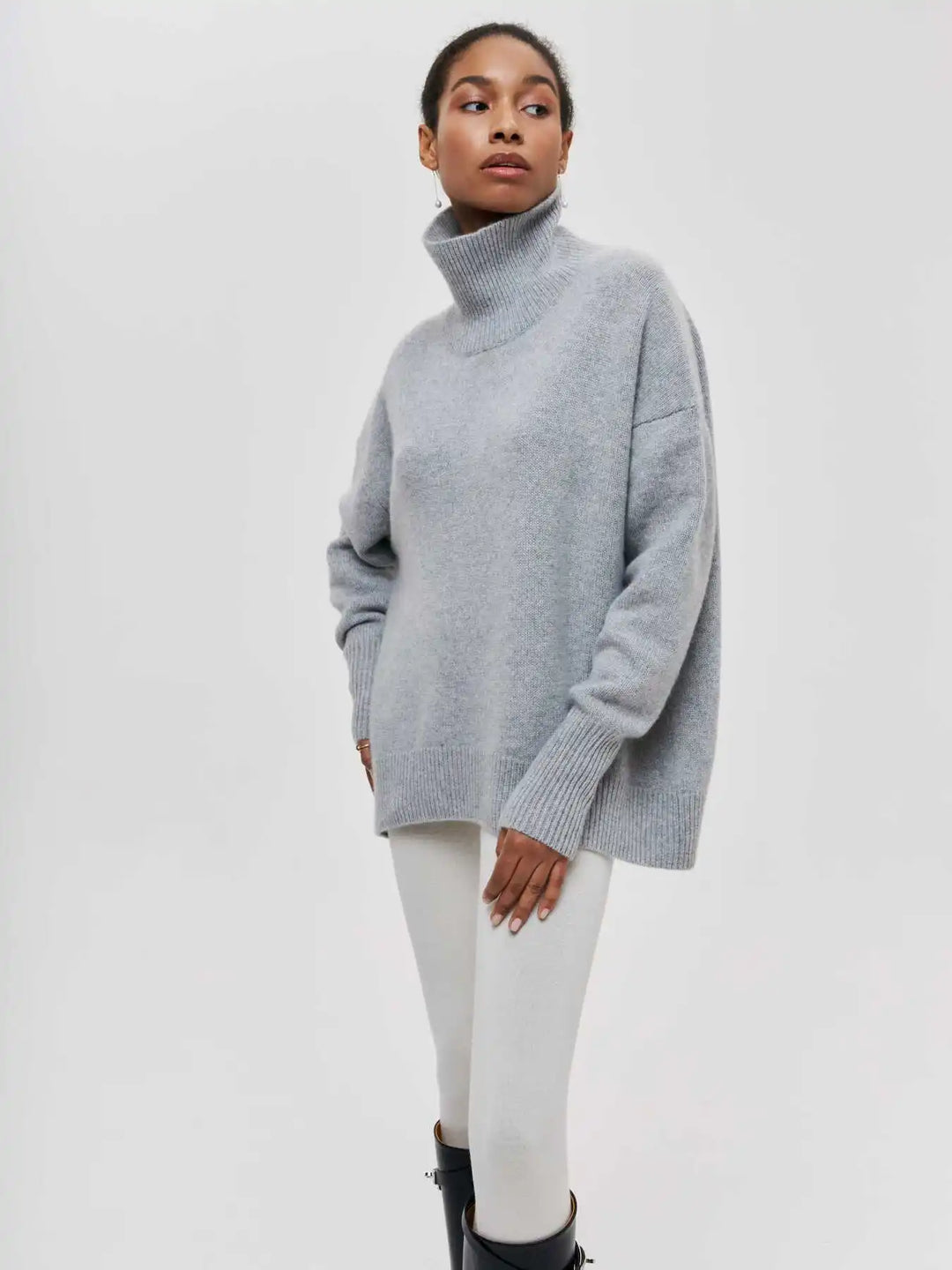 Sabrina chunky knit roll neck jumper – image 23