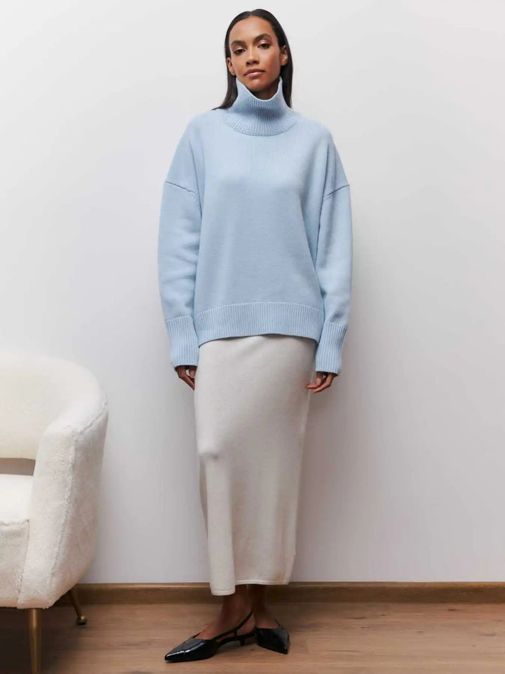 Sabrina chunky knit roll neck jumper – image 24