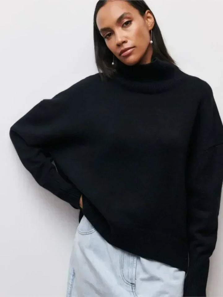 Sabrina chunky knit roll neck jumper – image 3