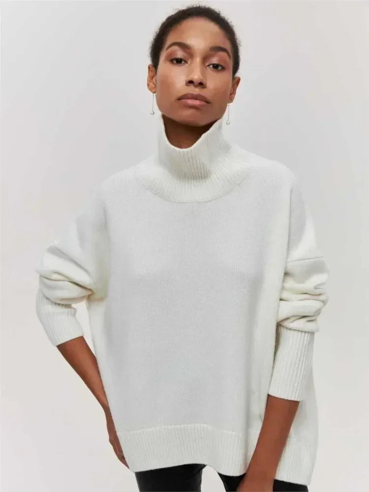 Sabrina chunky knit roll neck jumper – image 4