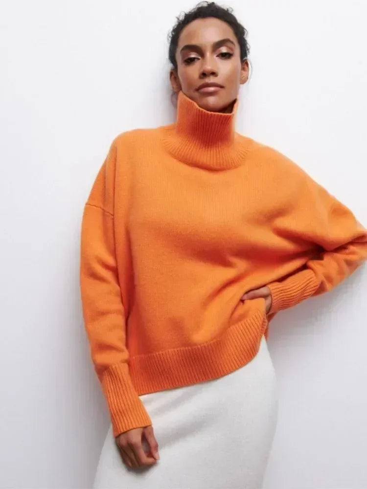 Sabrina chunky knit roll neck jumper – image 5