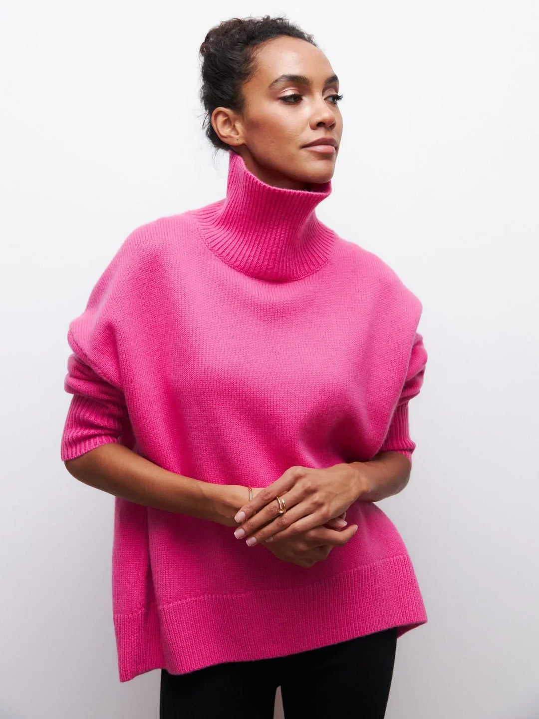 Sabrina chunky knit roll neck jumper – image 8