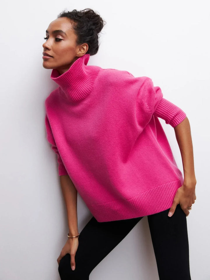Sabrina chunky knit roll neck jumper – image 9