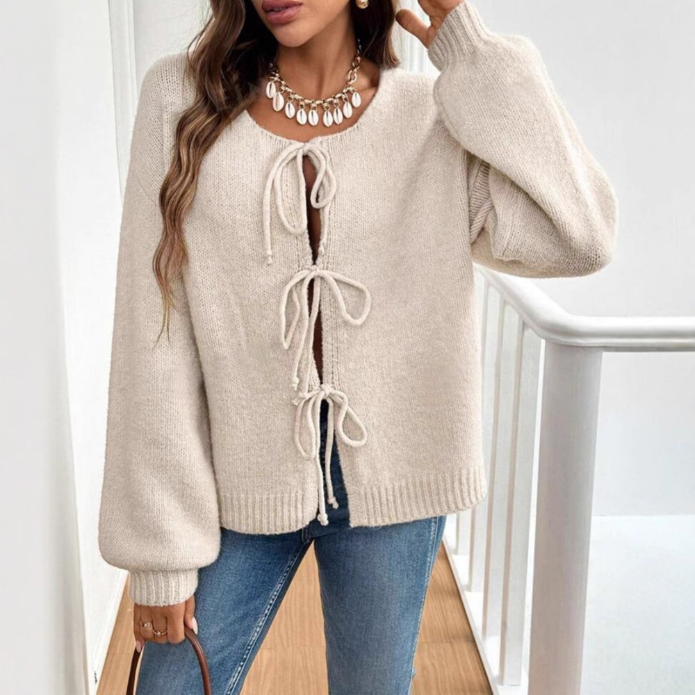 Victoria tie front knit cardigan – image 2