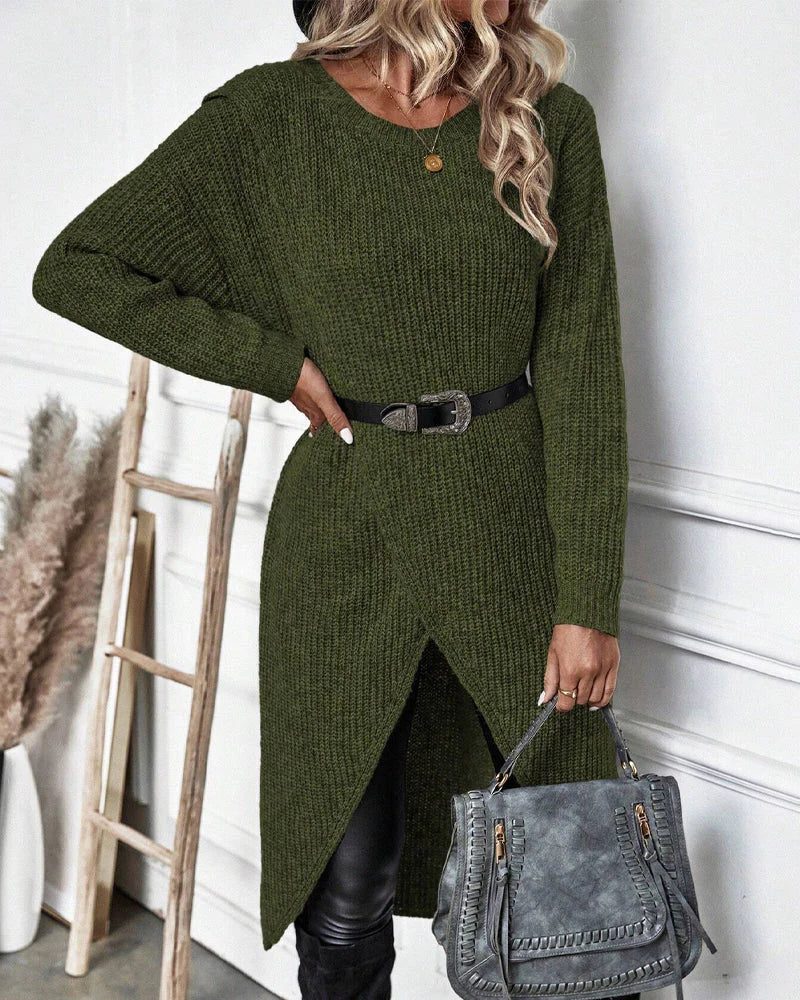Dorothy wrap front knit sweater dress – image 2