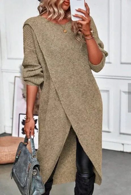 Dorothy wrap front knit sweater dress – image 8