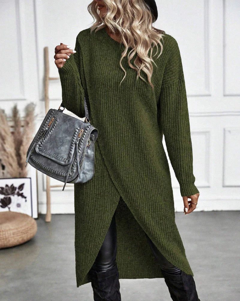 Dorothy wrap front knit sweater dress