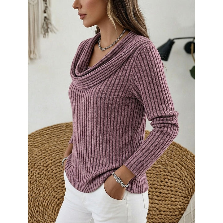 Lucy ribbed cowl neck jumper – image 10