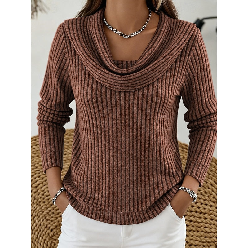 Lucy ribbed cowl neck jumper – image 5