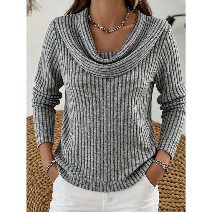 Lucy ribbed cowl neck jumper – image 7