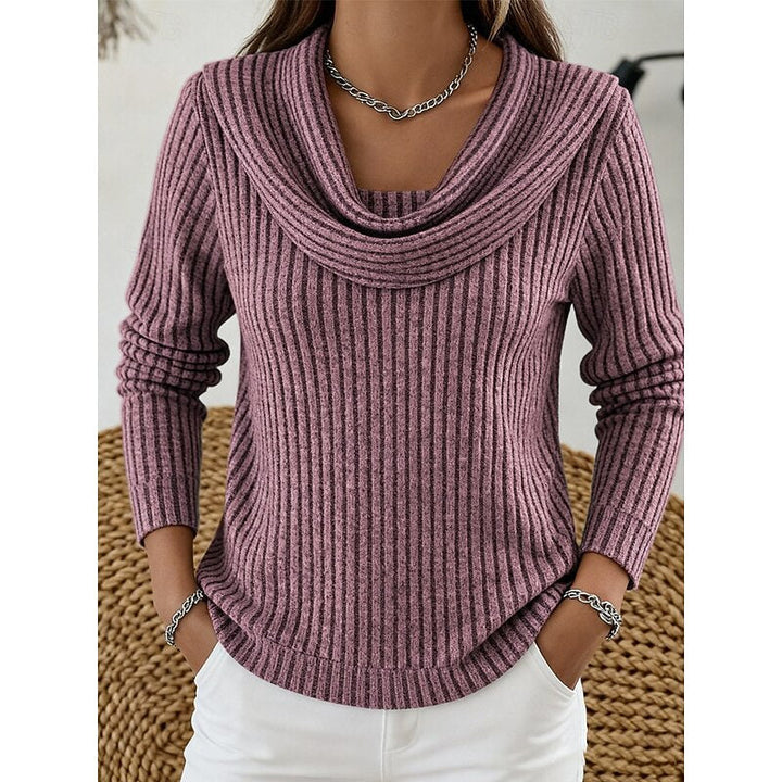 Lucy ribbed cowl neck jumper – image 9