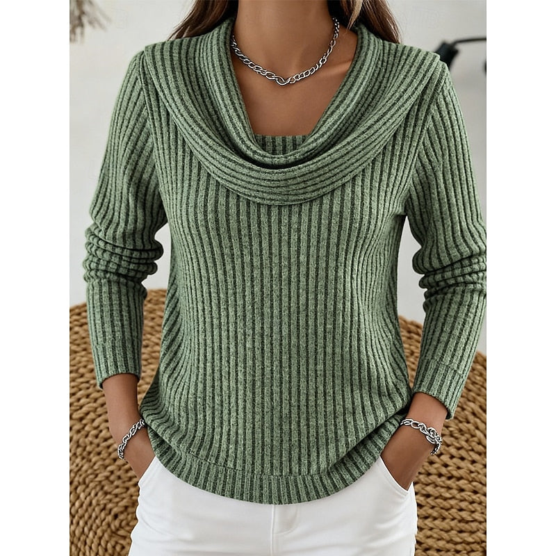 Lucy ribbed cowl neck jumper