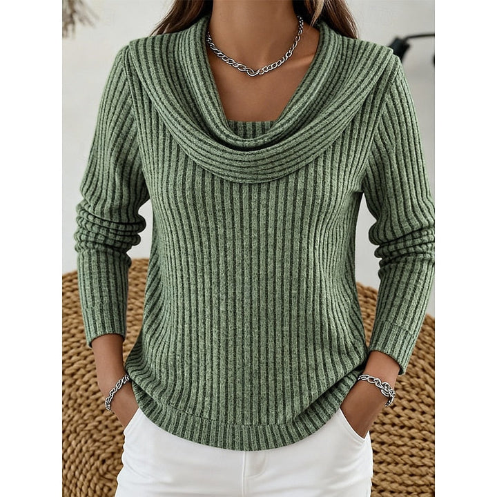 Lucy ribbed cowl neck jumper