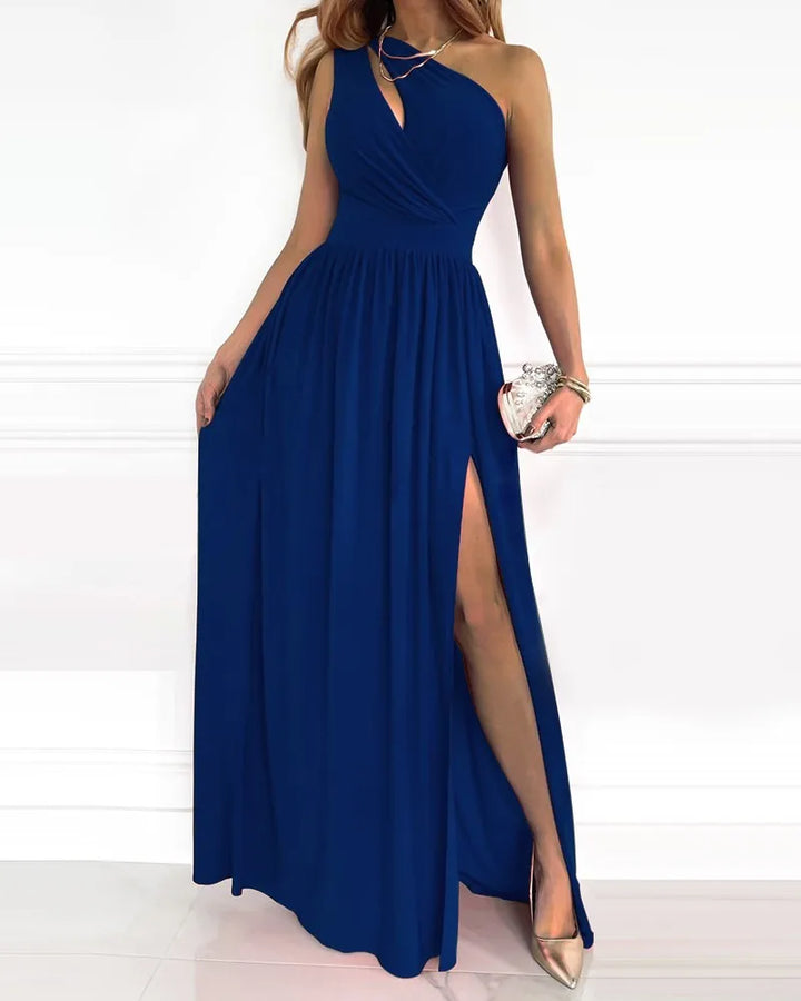 Corisande one shoulder evening maxi dress with corset back – image 3