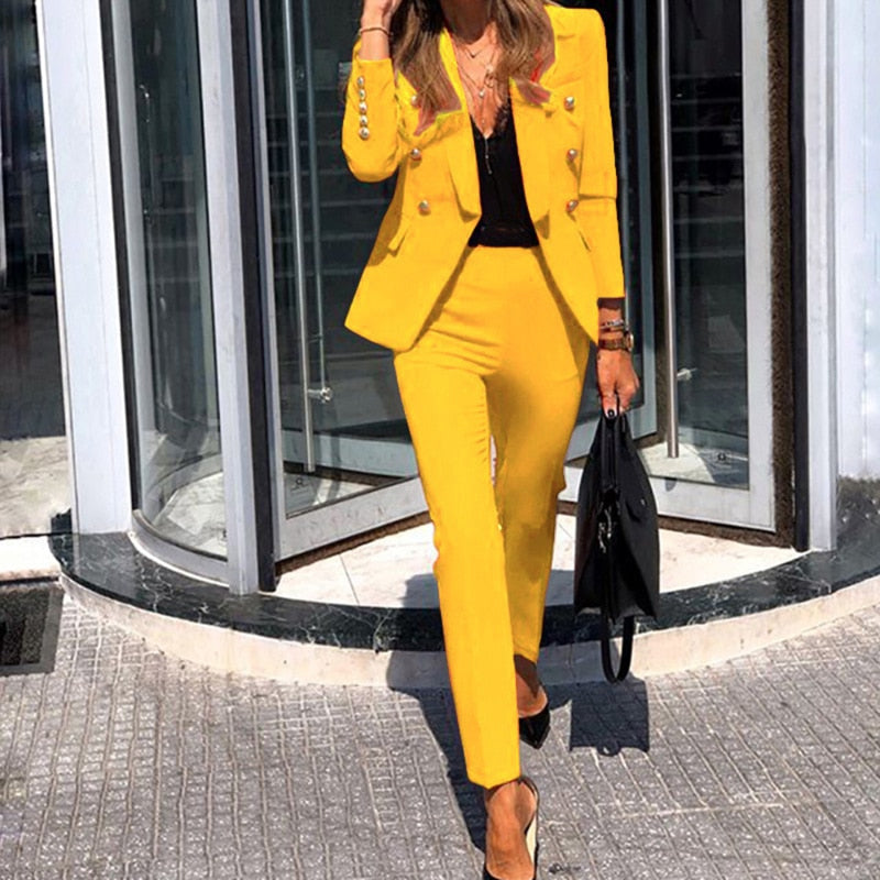 Adela blazer and slim leg trouser suit