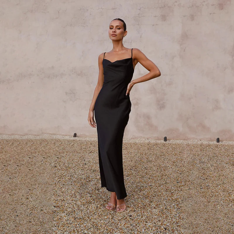 Rosemary flowing maxi satin dress – image 10
