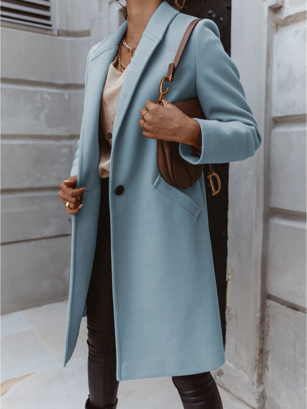 Florentina long lapel button coat – image 3