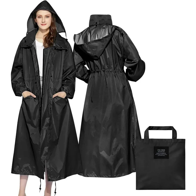 Cecilie packable longline raincoat with hood – image 12