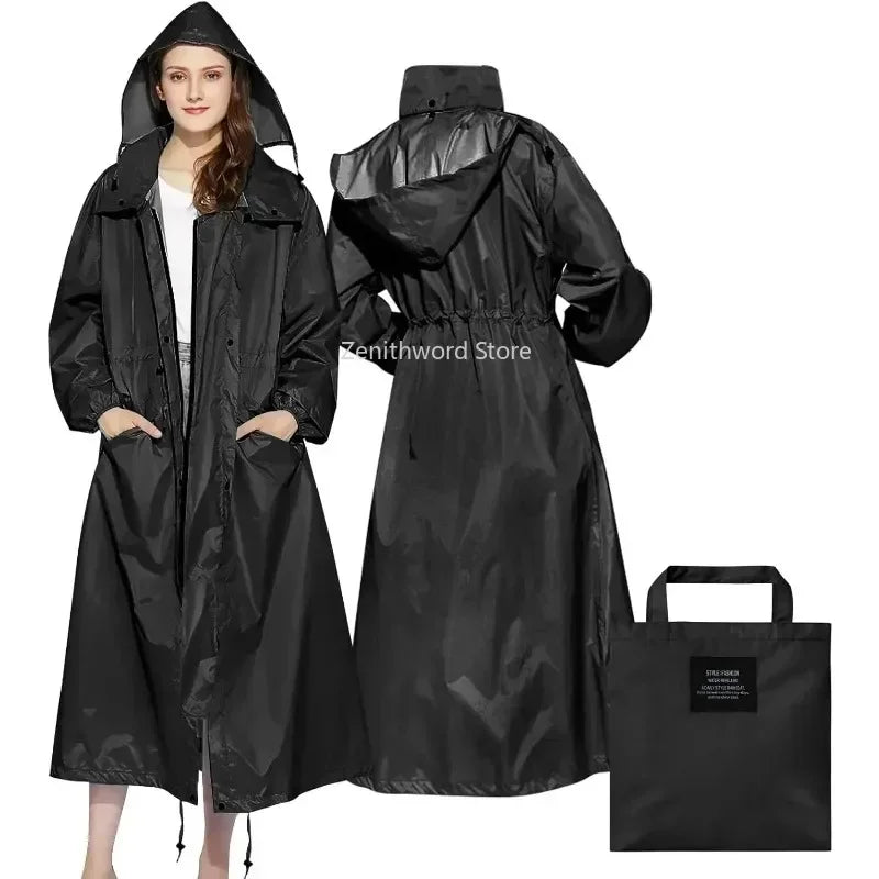 Cecilie packable longline raincoat with hood – image 7