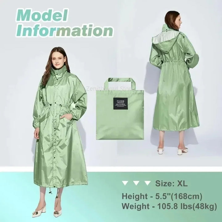Cecilie packable longline raincoat with hood – image 4