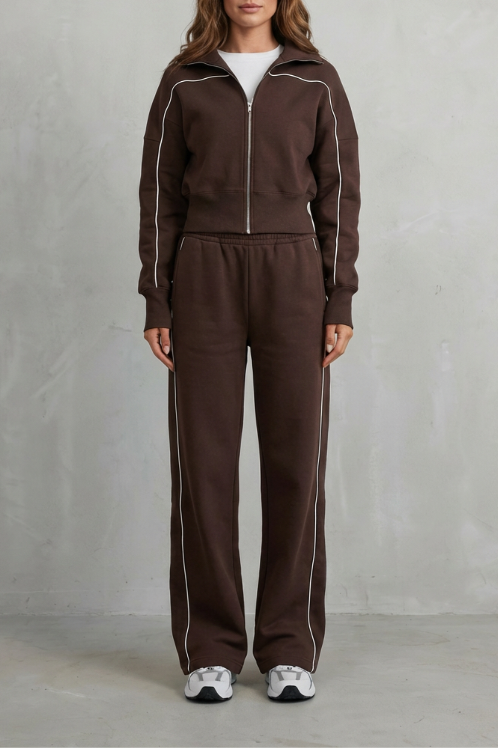 Annis zip up cardigan and wide leg trouser set