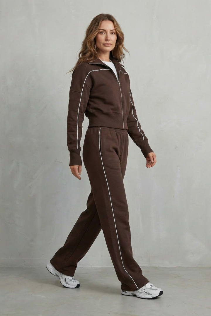 Annis zip up cardigan and wide leg trouser set – image 3