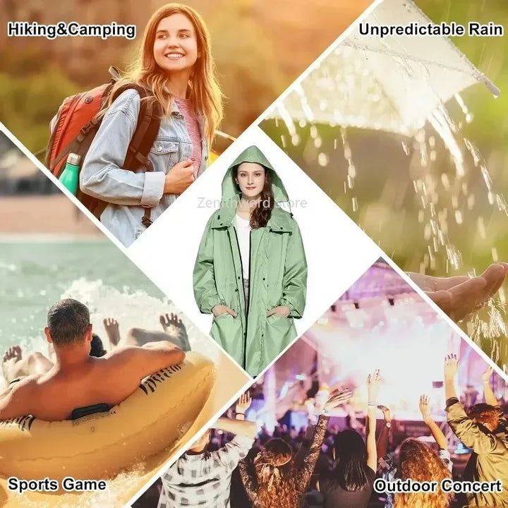 Cecilie packable longline raincoat with hood – image 6