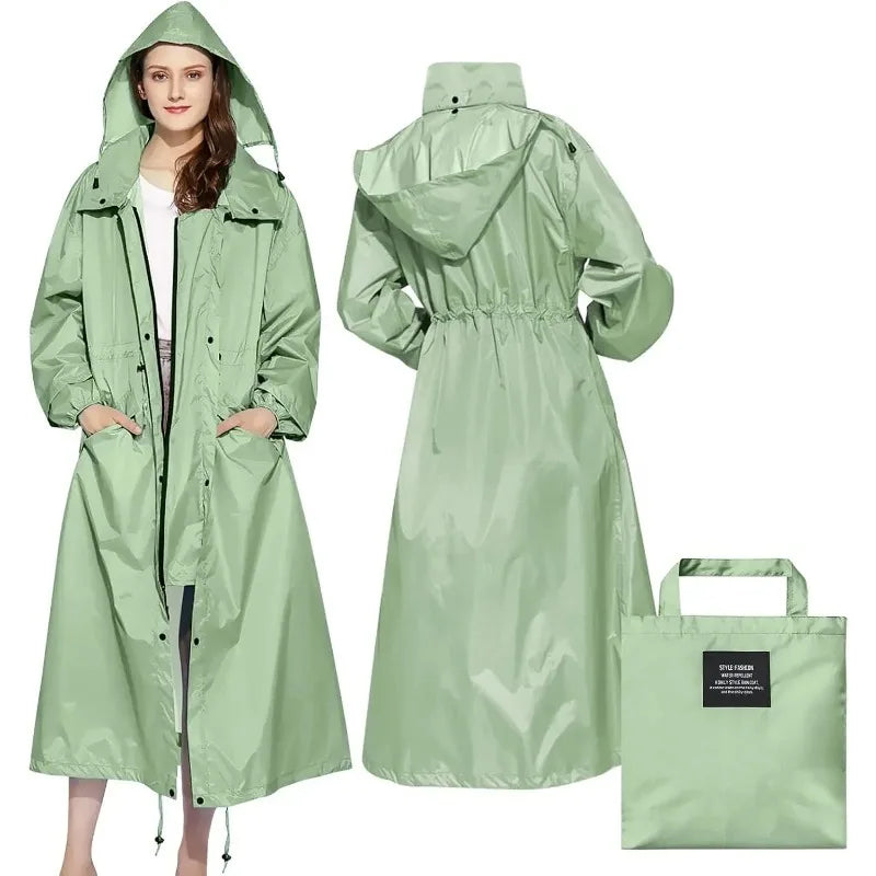 Cecilie packable longline raincoat with hood – image 10