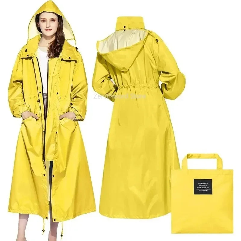 Cecilie packable longline raincoat with hood – image 8