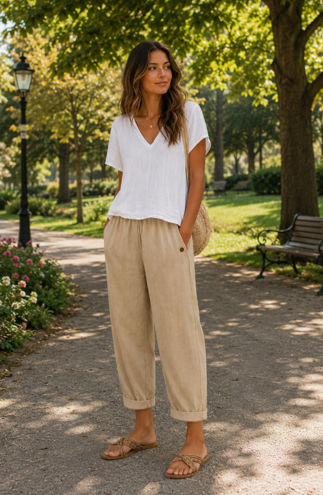Olivia relaxed wide leg summer trousers – image 10