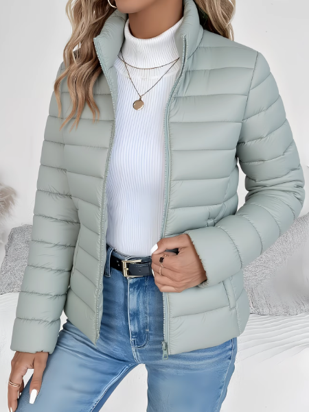 Liberty stand collar quilted jacket