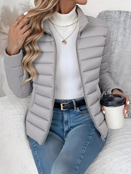 Liberty stand collar quilted jacket – image 6
