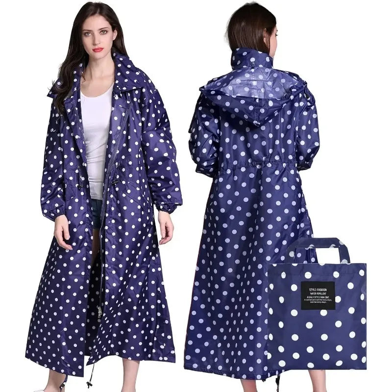 Cecilie packable longline raincoat with hood – image 9