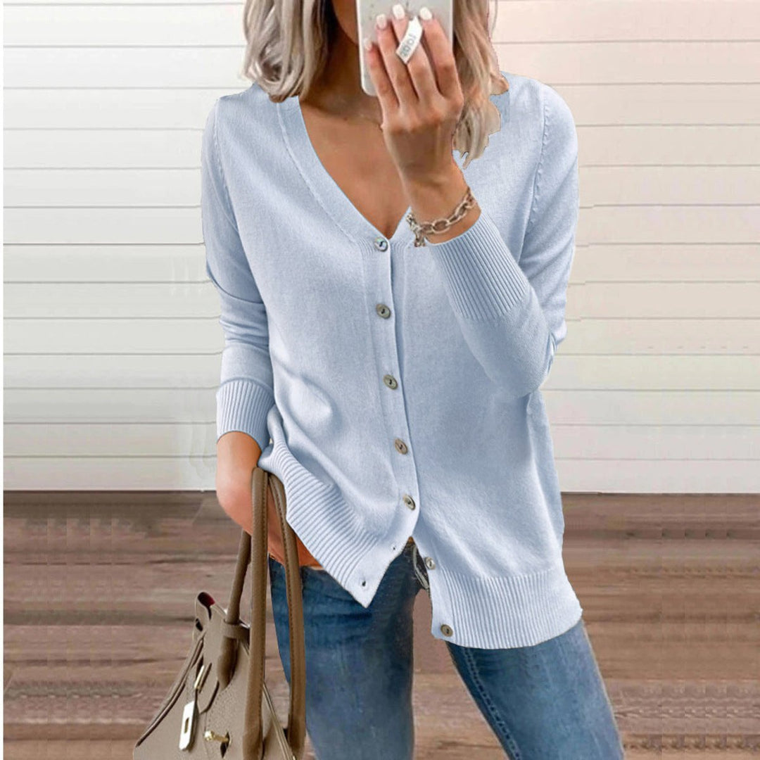 Saffron soft knit V neck cardigan – image 11