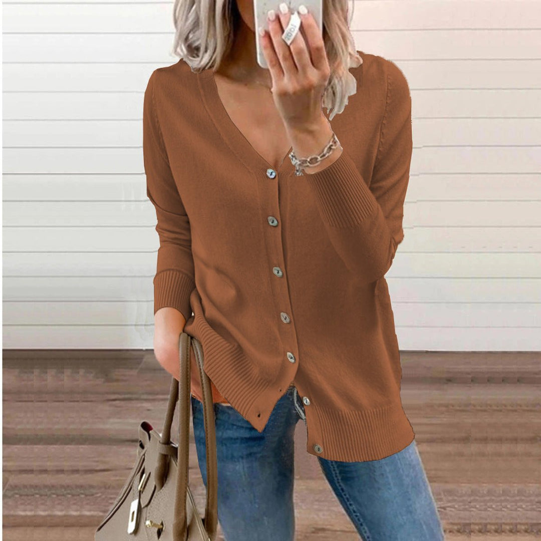 Saffron soft knit V neck cardigan – image 3