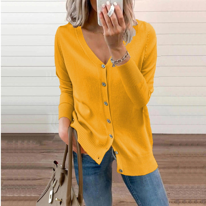 Saffron soft knit V neck cardigan – image 4