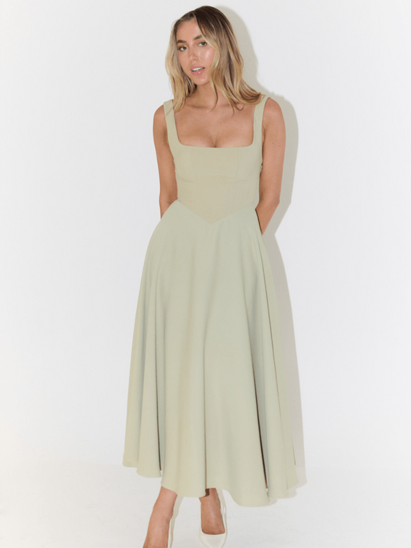Arwen flowing square neck midi dress – image 4