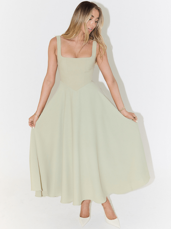 Arwen flowing square neck midi dress – image 5