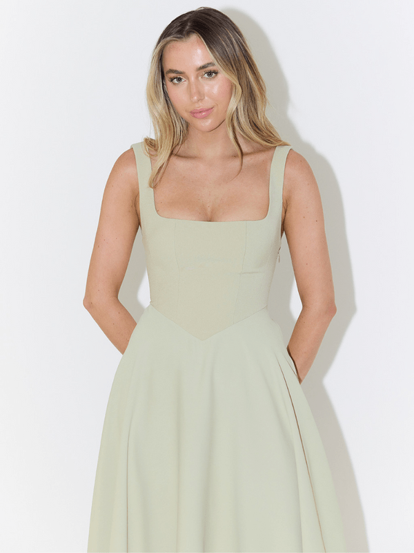 Arwen flowing square neck midi dress – image 6